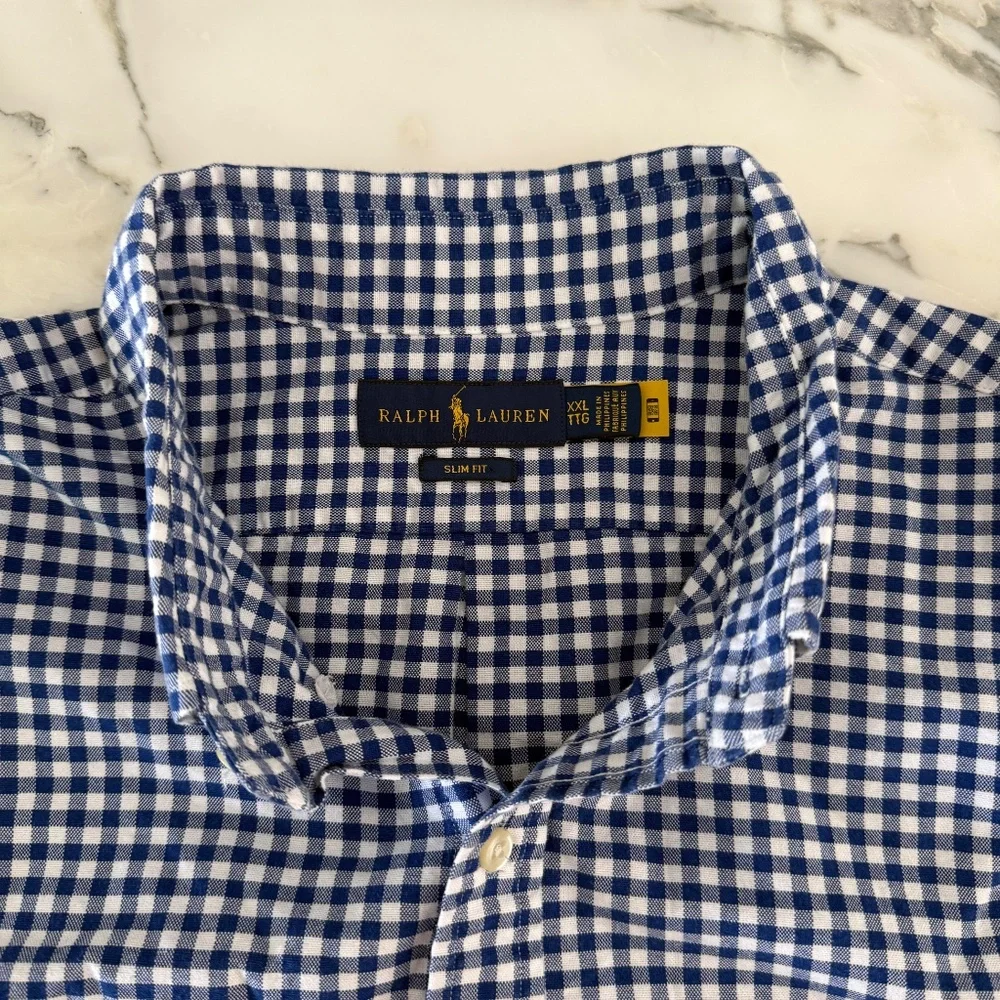 Polo Ralph Lauren Cotton Men's Blue long sleeve shirt,‎  XXL
